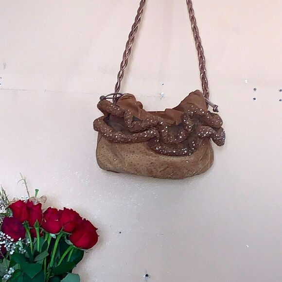 Handbags - Rita Diana for Mylinka Vintage Soft Leather Swarovski Embellished Y2K Purse
